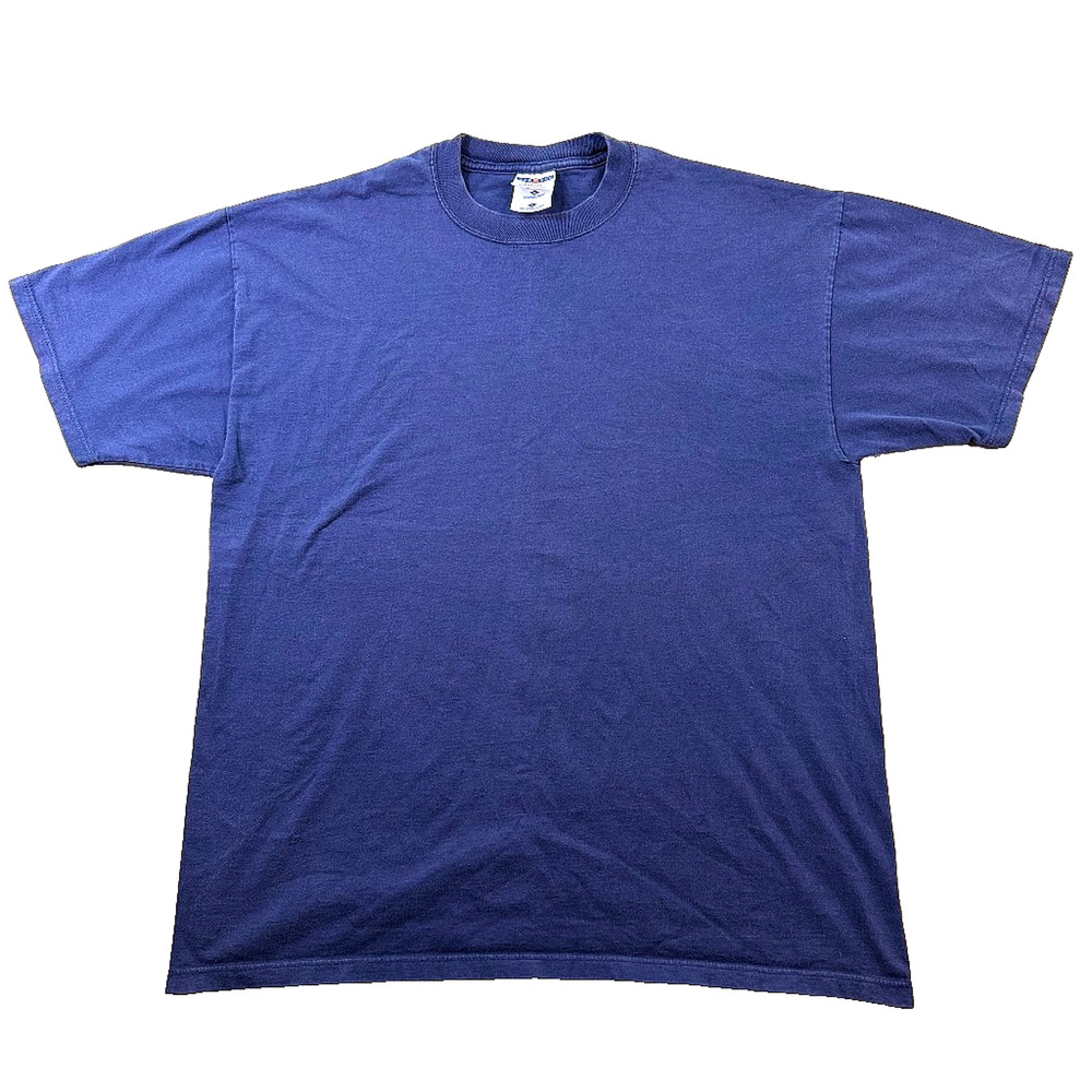 Vintage Jerzees High Cotton USA Blue Blank T-Shirt Mens XL 90s GUC